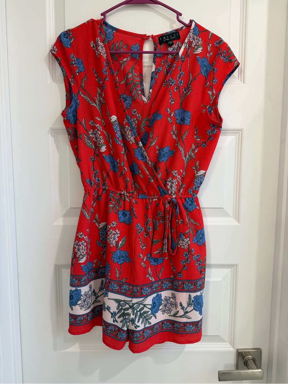Trixxi Red Floral Romper